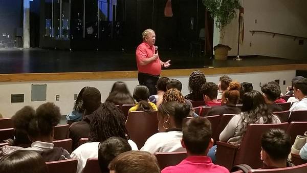 Tim Gannon, founder of Outback Steakhouse, tells students about becoming an entrepreneur.